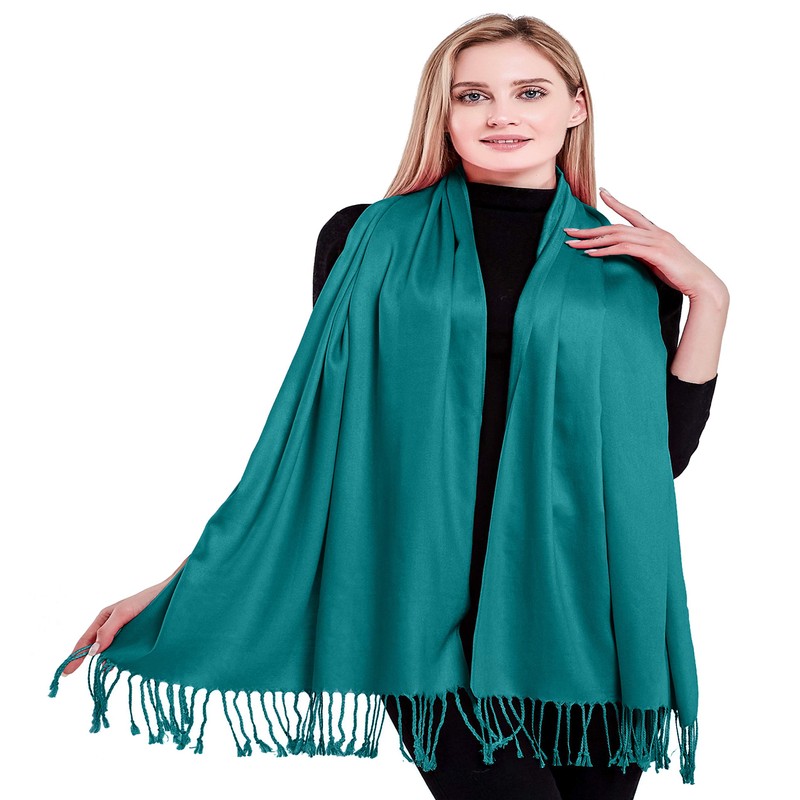Jade Green Solid Colour Design Shawl Scarf Wrap Stole Pashmina