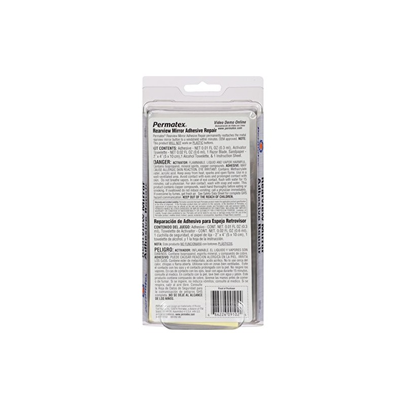 Permatex 09102-6PK Rearview Mirror Adhesive Kit (Pack of 6)