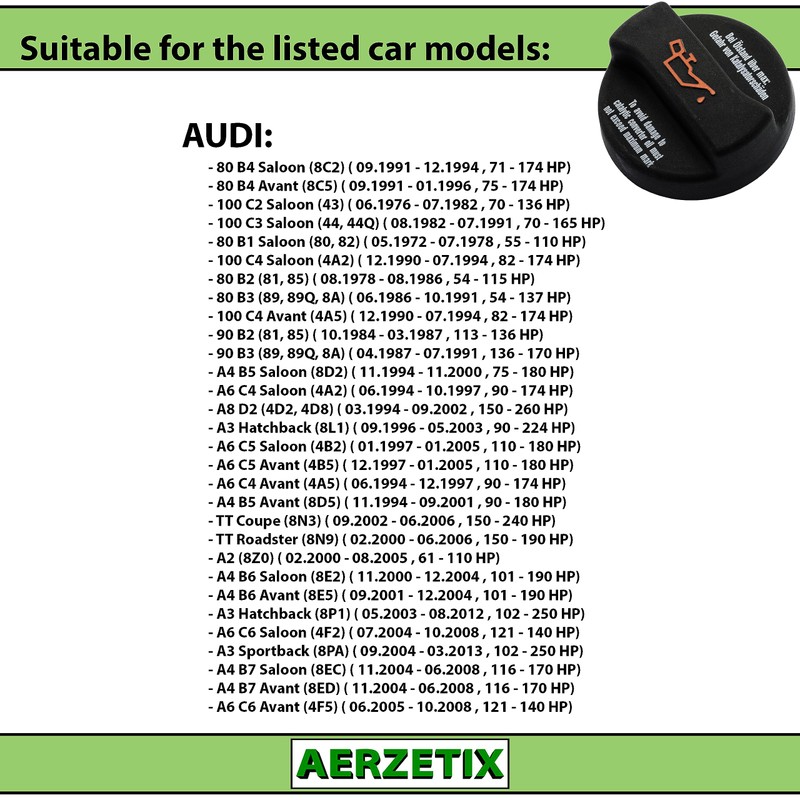 AERZETIX - C40102 - Öleinfülldeckel - kompatibel mit - 06A103485F/C