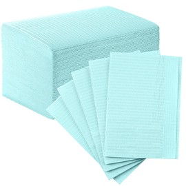 JMU Blue Dental Bibs 50 Pack, 2-Ply Paper 1-Ply Film, 13" x 18" Dental Bibs Disposable