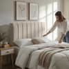 Upholstered Full Headboard - Easy Assemble Channel Stitched Headboard Full