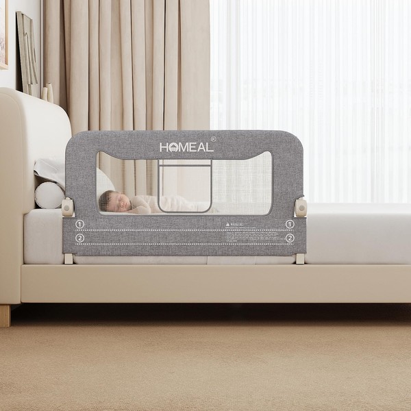 HOMEAL Bed Rail for Toddlers, 32in Foldable Baby Bed Rail