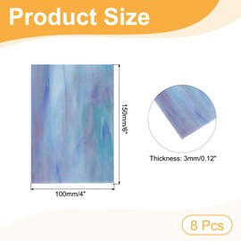 sourcing map 8 Sheets Stained Glass Sheets,4 x 6 Inch Variety Mosaic Glass Tiles for DIY Projects Home Crafts Decoration,Blue & Green Series