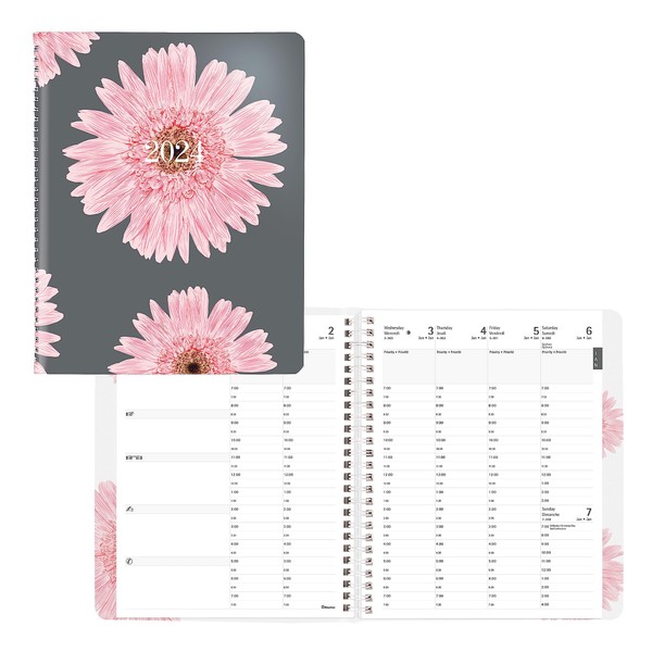Blueline 2024 Timanager Planifi-Action Pink Weekly/Monthly Planner, Appointment Book, 13