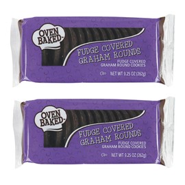 Oven Fudge Covered Graham Rounds, Snack Sweet Treats Desserts 9.25 oz. (Pack of 2)