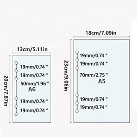 A5 Soft PVC 6 Ring Binder with Snap Closure, Loose Leaf Personal Planner Folder for Home, School and Office, Writing Supplies
