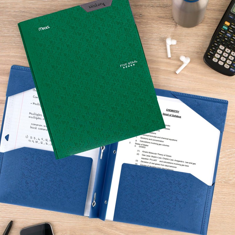 Five Star 2-Pocket Folder, 4 Pack, Plastic Folder with Stay-Put