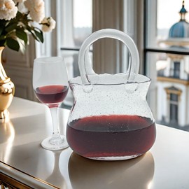 NULAOBA Unique Purse Cocktail Glass Shaped Purse Glass Purse for Drinks Glass Purse Vase for Flowers Clear Handbag Vase