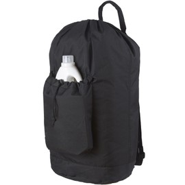 Laundry Backpack Bag, Dirty Clothes Travel Laundry Bag with Shoulder Straps for College Dorm Room (Black)