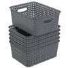 Julyeen 6-Pack Plastic Woven Storage Baskets, Shelf Organizing Basket for