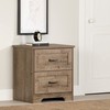 South Shore Prairie 2-Drawer Nightstand, Weathered Oak