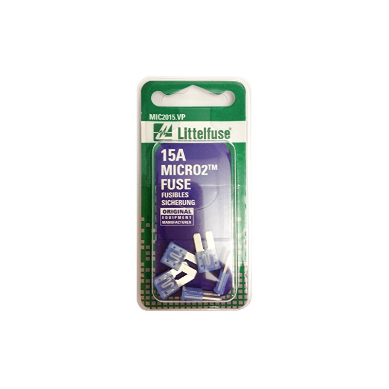 Littelfuse (MIC2015.VP) MICRO2 Blue 32V 15 Amp Blade Fuse, (Pack