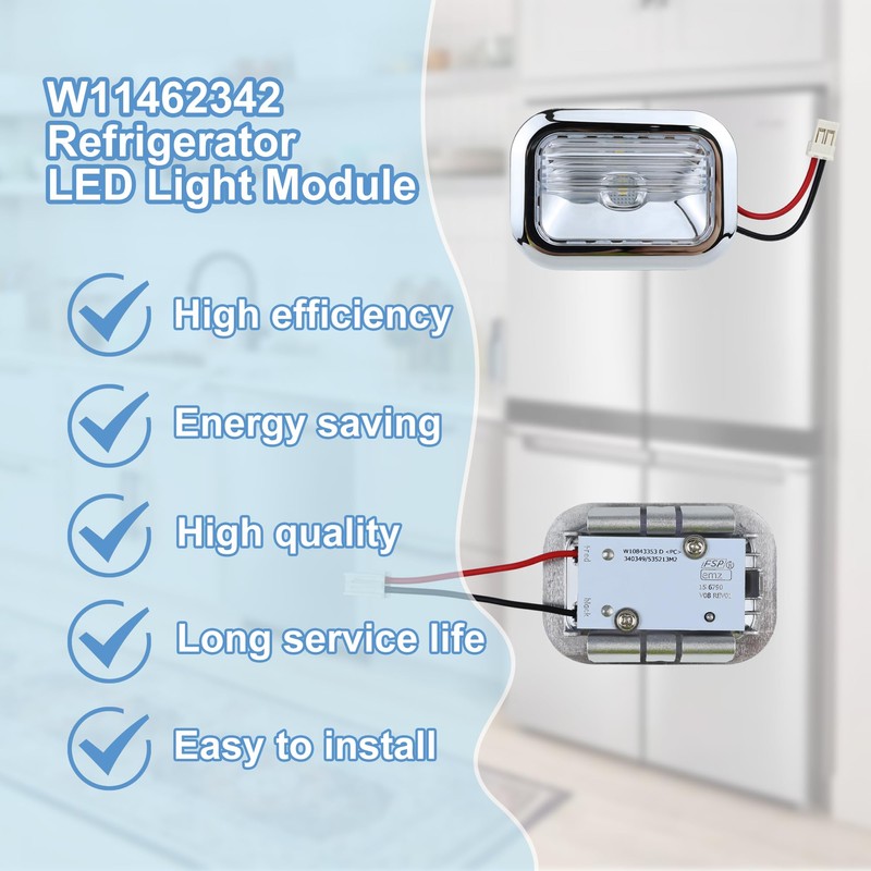 W11462342 Refrigerator LED Light Module Compatible with Whirl-pool Kitchenaid Jennair