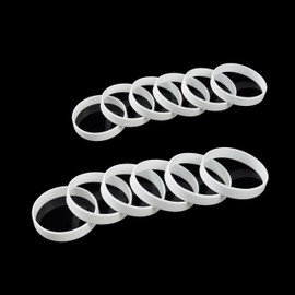 BRANDWINLITE Wholesale 12pcs/pack Rubber Bracelets Silicone Wristbands for Men,Women&Teens for Party Favors,Events,Sports,Classroom Funny,Training and Office-White 8"