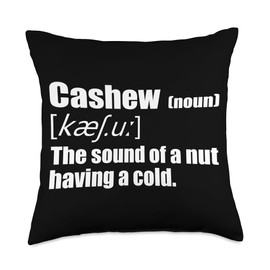 Cashews Nuts Snack Organic Roasted Healthy Motif Pecan Pistachio Macadamia Nut Butter Healthy Snack Cashews Throw Pillow, 18x18, Multicolor