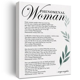Inspirational Canvas Wall Art Motivational Phenomenal Woman Canvas Print Positive Feminist Canvas Painting Office Home Wall Decor Framed Gift 12x15 Inch