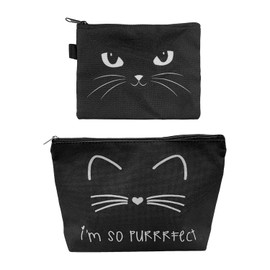 JDNFKG 1 x Cat Print Cosmetic Bag, 1 x Cartoon Purse, Waterproof Portable Storage Bag, Cute Storage Bag, Travel Accessories