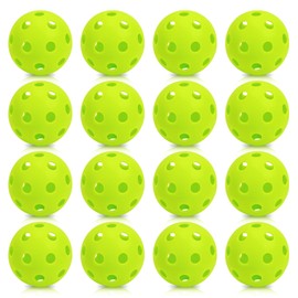 Omawrf Paquete de 16 Pelotas de béisbol de plástico para Entrenamiento, Pelotas de bateo para Entrenamiento, Pelotas Huecas y Ligeras para batear en Interiores y Exteriores (Amarillo)