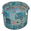Rajasthali Indian Comfortable Floor Cushion-Cotton Ottoman Embellished with Patchwork and
