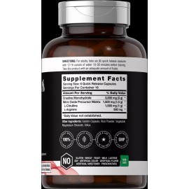 Horbäach Nitric Oxide Supplement with Creatine | 100 Capsules | by Berkshire Labs