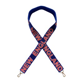 Lashicorn New England Navy Blue Beaded Purse Strap Red Letters 49” Pro Football Stadium Approved Clear Bag Patriot Gold Hardware Sports College Atlantic Massachusetts Maine