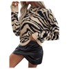 GORGLITTER Women's Tiger Graphic Sweaters Mock Neck Long Sleeve Knitted