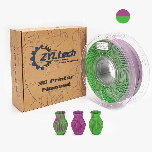 ZYLtech Dual Color Matte PLA 3D Printer Filament 1.75mm 1