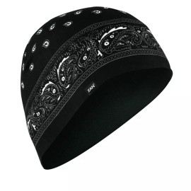Zan® Helmet Liner/Beanie SportFlex® Series Black Paisley