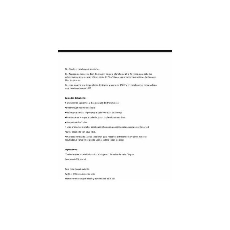 Alaciado Nanoplastia 500ml Kit
