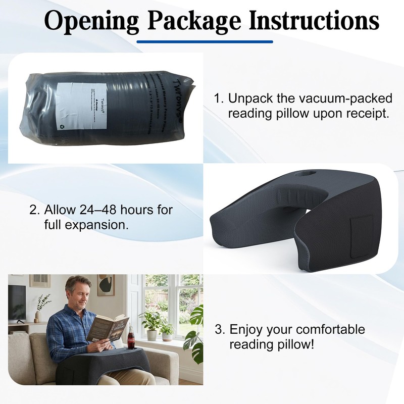 Reading Pillow for Gaming, Ergonomic Memory Foam Lap Desk Pillow