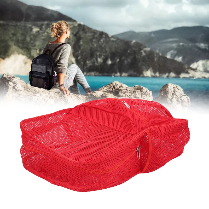 Mesh Backpack Heavy Duty Lightweight Large Capacity Washable See Through