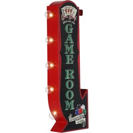 Game Room Billiards Darts Poker Vintage Inspired Double-Sided Marquee LED Sign Retro Wall Decor for the Home, Game Room, Bar, Man Cave, Garage, or Bedroom (25" x 10" x 3")