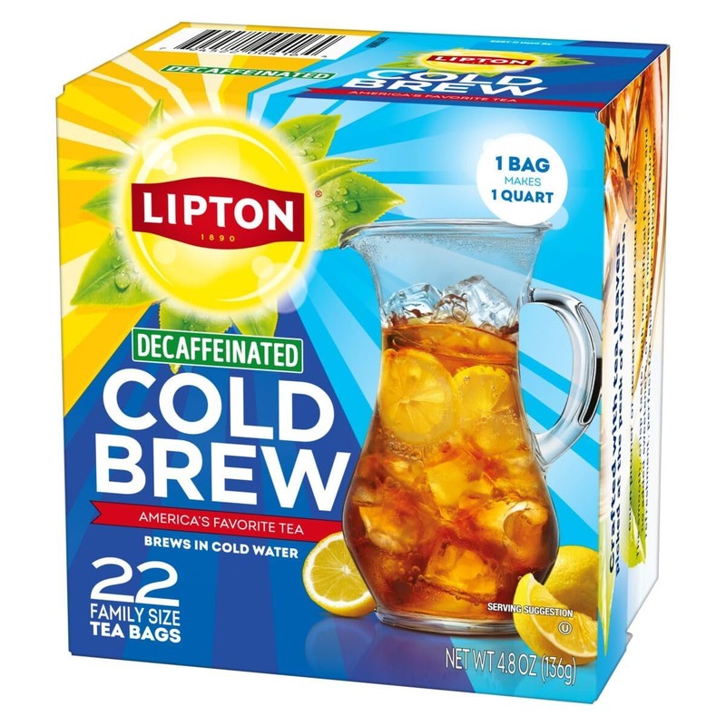 Lipton Cold Brew Family Size Tea Bags, Original & Decaf