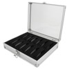 12 Grids Aluminum Watch Display Storage Box Rectangular Suede Side