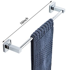 Chrome Bathroom Hardware Set 4 Pieces,Towel Bar Set Stainless Steel Wall Mounted, Includes 16In Hand Towel Bar, Towel Ring, Robe Towel Hooks,Toilet Paper Holder, Bathroom Towel Rack Set