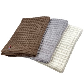 Imabari Towels, Waffle Cube, Face Towels, Set of 3, Assorted Colors, 13.4 x 31.5 inches (34 x 80 cm), Made in Japan, Waffle Fabric, Quick Drying, Smooth Texture, Soft, Less Shedding