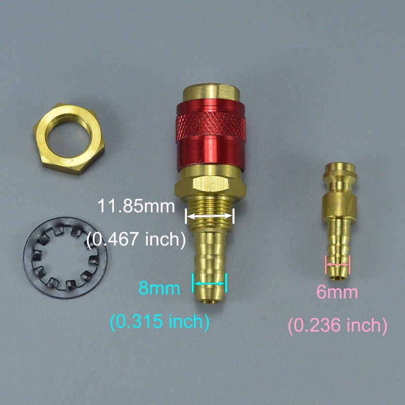 RIVERWELD Argon Quick Connect Fittings Hose Connector for QQ300 PTA