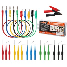 HORUSDY 22PCS Back Probe Pin Kit, Electrical Testing Probes with 5 Colors Silicone Wires for Multimeter, Circuit Diagnosis & Automotive Testing