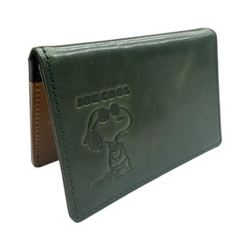 Nadaya vin Peanuts 73325 Snoopy Pass Case, JOE COOL Monogram Green, Genuine Leather, Cowhide Leather, H2.0 x 4.3 x 0.4 inches (75 x 110 x 10 mm)