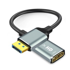 MaxRenard Display Port to HDMI Adapter,DP 1.2 to HDMI 4K 60Hz High Resolution,Audio/Video Sync,Compatible with Dell and HP,DisplayPort to HDMI Converter for HDTVs,Monitors,projectors,Computers