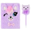 Kitten Plush Notebook/Diary with Padlock+Logo Pen, Lined A6