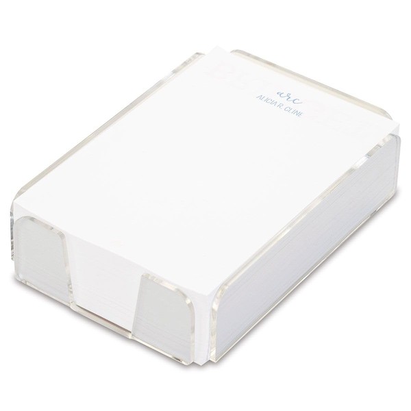 Current Calligraphy Monogram Personalized Notes in a Tray in Grey