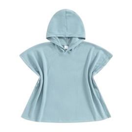 Kids Swim Cover up Girls Boys Waffle Towel Poncho Swimsuit Coverups for Beach, Pool, Bath (Blue,2-3T)