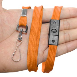 BAITEER 60 Pcs Breakaway Lanyards Safety Orange Lanyard with Swivel J Hook Premium Bulk Flat Lanyards 36" for ID Name Badge Holder, ID Badges Cruise, School, Students, Coach, Festival and Hang Keys