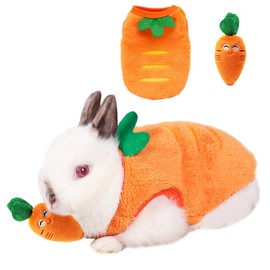 ANIAC XS Dog Sweater and Carrot Toy Set Warm Cat Clothes Fleece Puppy Sweatshirt for Small Dog Girl boy Chihuahua Sweater Carrot Easter Costume for Yorkie Pug Extra Small Dog (Orange, XX-Small)
