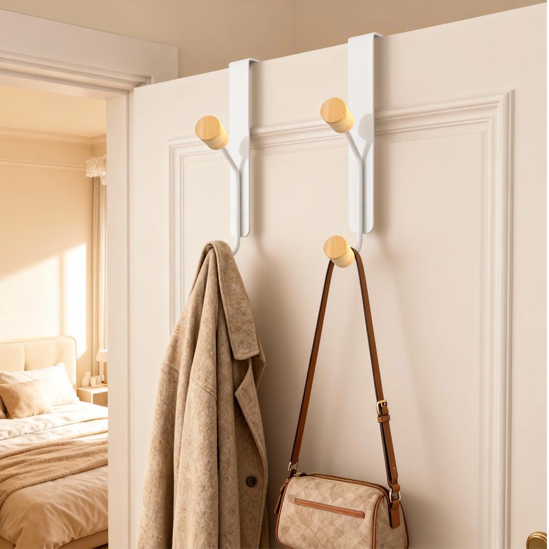 GAOHUI 2 Pack Over Door Hooks, Double Over Door Hangers
