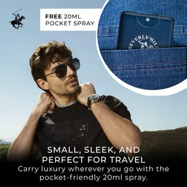 Beverly Hills Polo Club BHPC Men's Eau De Toilette Bonus Pack, 1.7oz EDT + Bonus EDT Pocket Spray (Aqua)