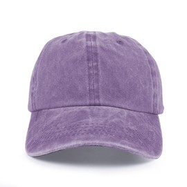 Vintage Baseball Cap for Men Women Washed Cotton Low Profile Adjustable Distressed Golf Dad Hat Purple