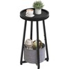 HOOBRO Small Round Side Table, 2-Tier Round Sofa End Table,