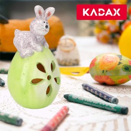 Kadax Easter decoration, ceramic Easter figures, Easter arrangement, miniature figures, colourful decorations, Easter bunny, decorative rabbit, Easter gift